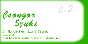 csongor szuhi business card